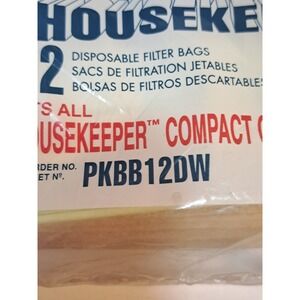Oreck Housekeeper Compact Canister Vacuum Bags 12 Pack PKBB12DW Hypo-Allergenic